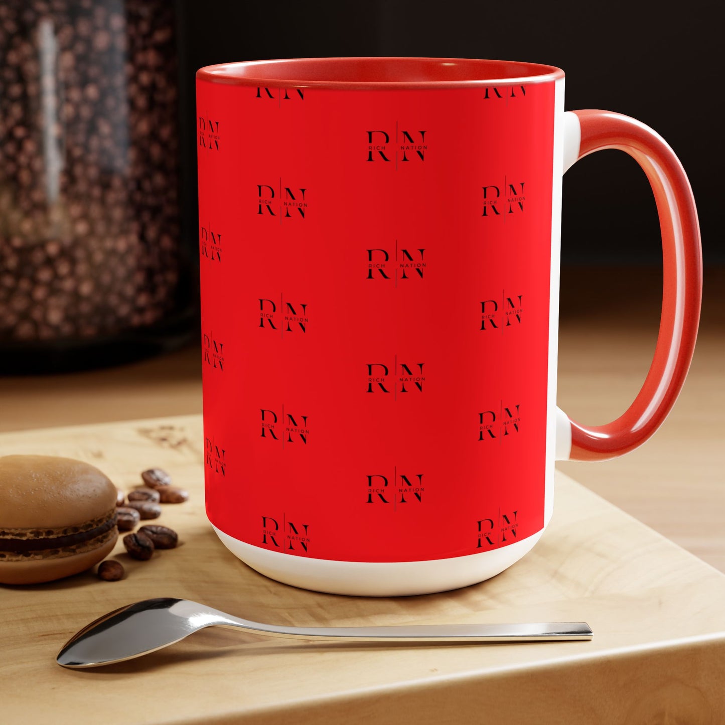 Rich Nation Two-Tone Coffee Mugs, 15oz