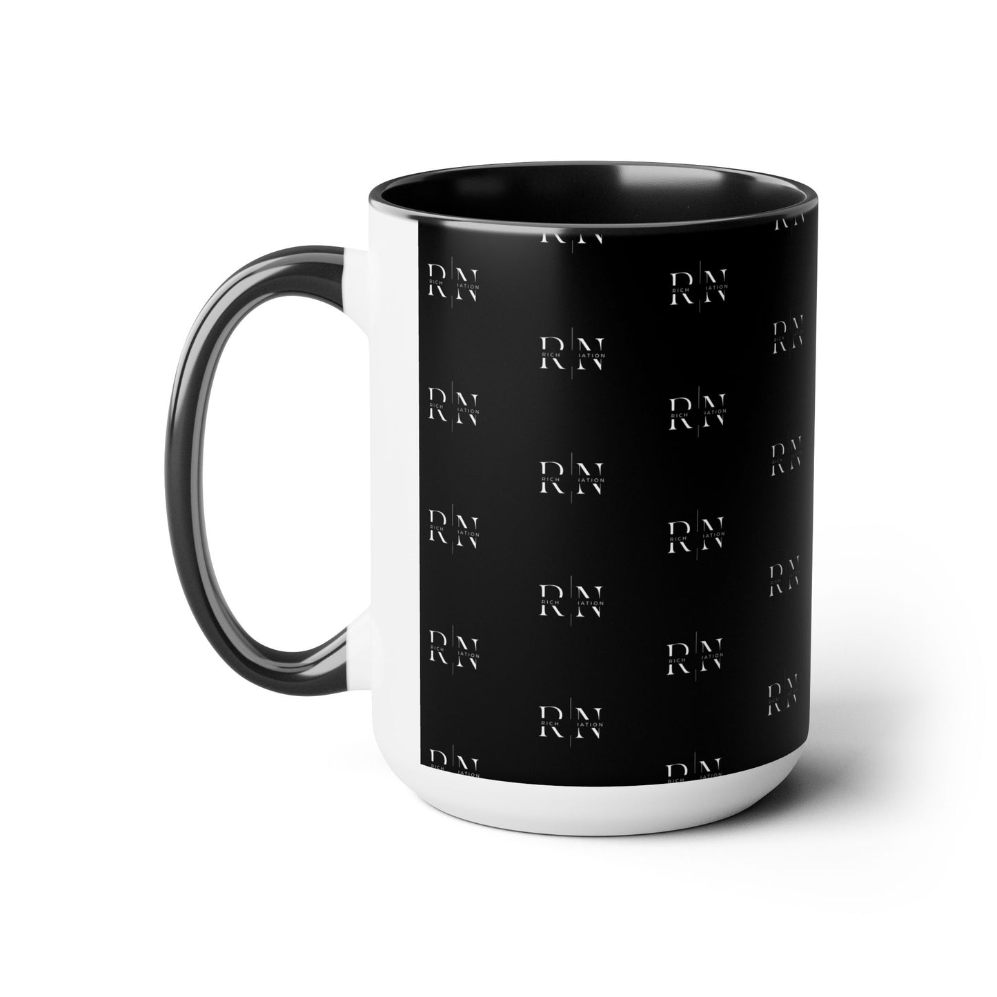 Rich Nation Two-Tone Coffee Mugs, 15oz