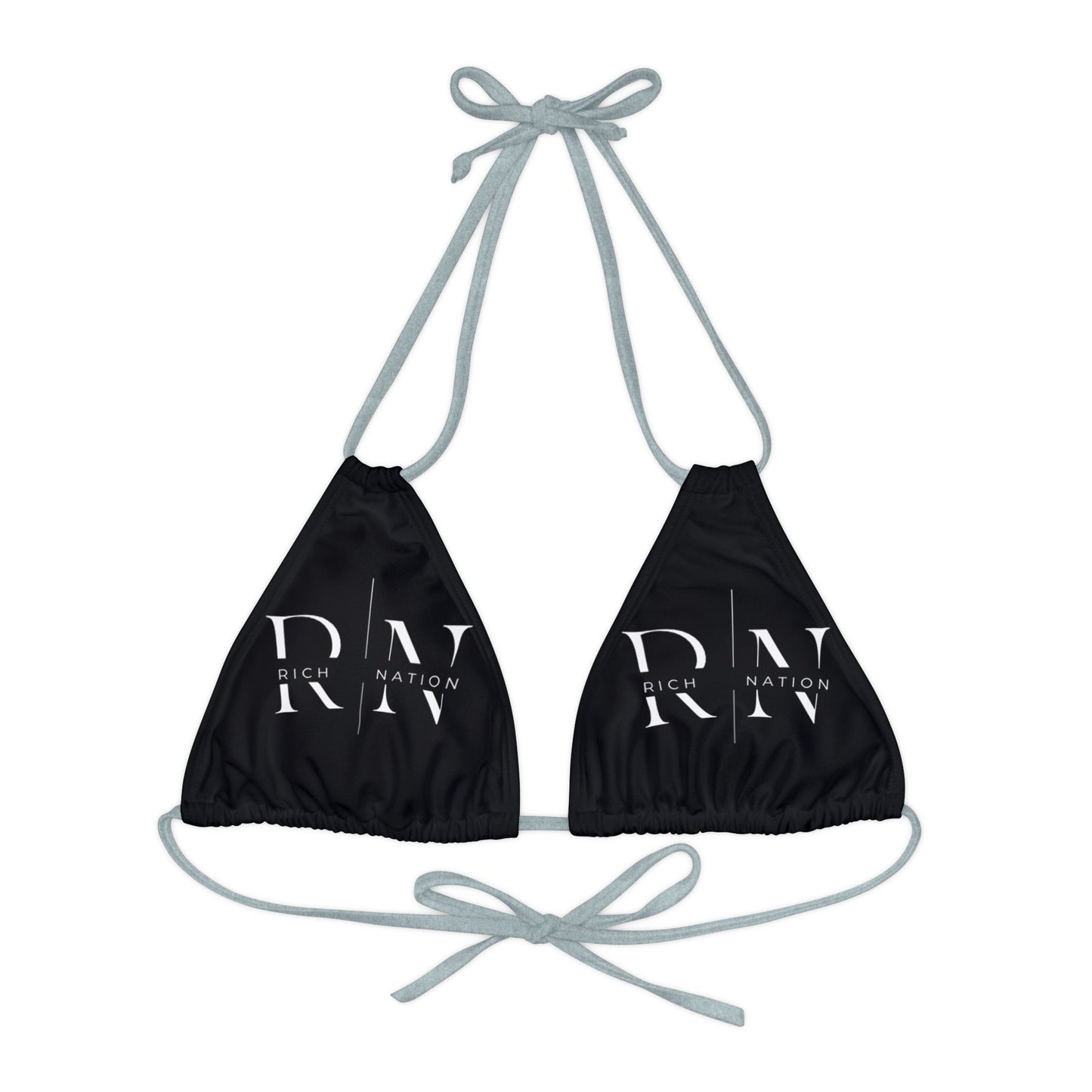 Rich Nation Strappy Triangle Bikini Top (AOP)