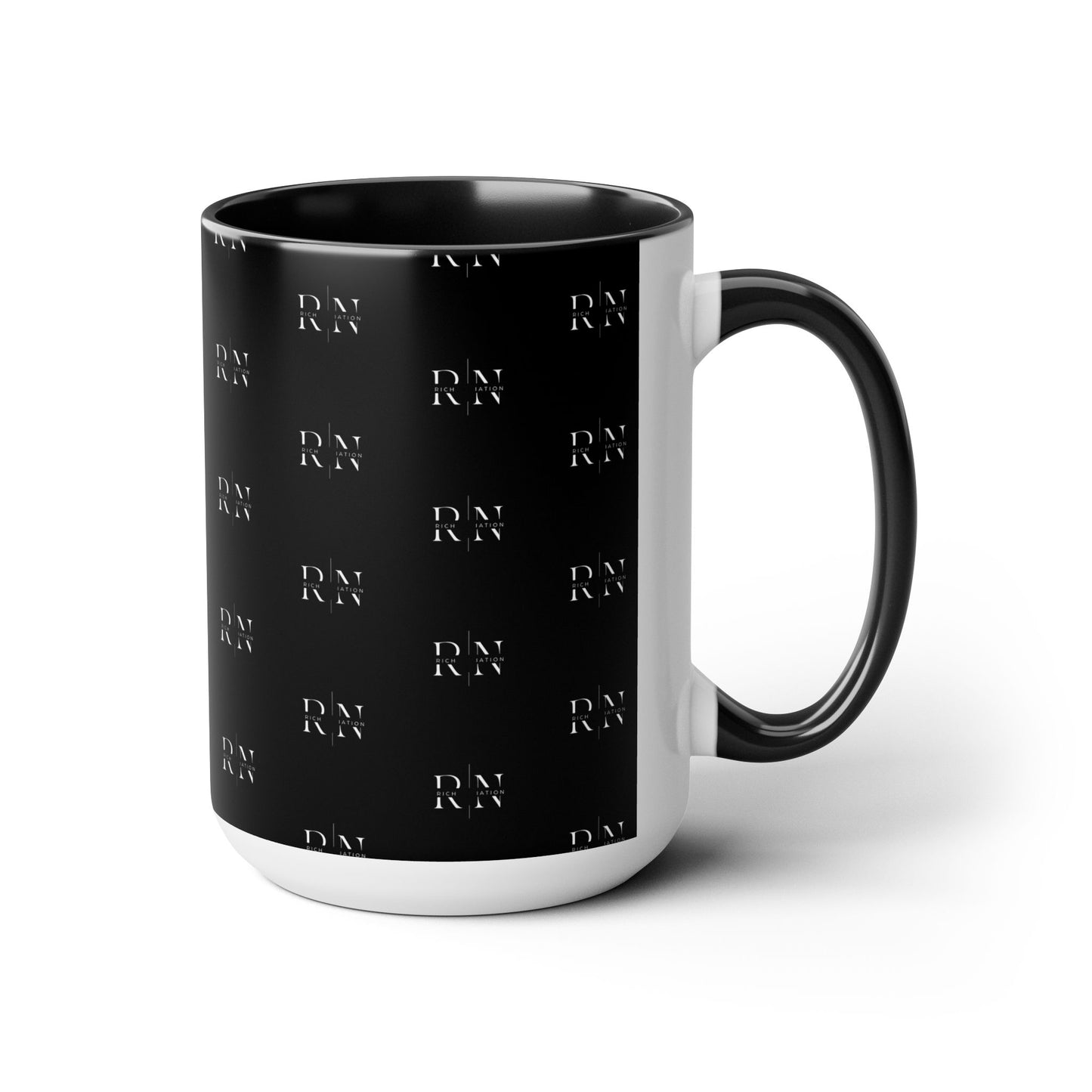 Rich Nation Two-Tone Coffee Mugs, 15oz